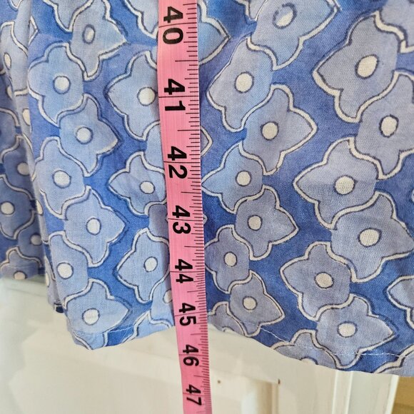 NEW Oliphant Maxi Dress Off Shoulder Sz Large Blue Floral Boho Sundress Party - Picture 9 of 13